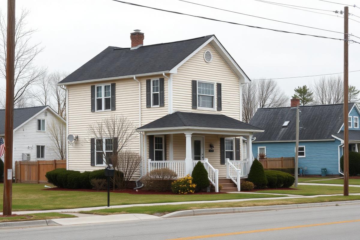 Two-story family home on a residential street in North Carolina
